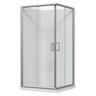 2 Sided Slider Flat Wall Acrylic Shower 1000 x 1000 x 2015mm Chrome