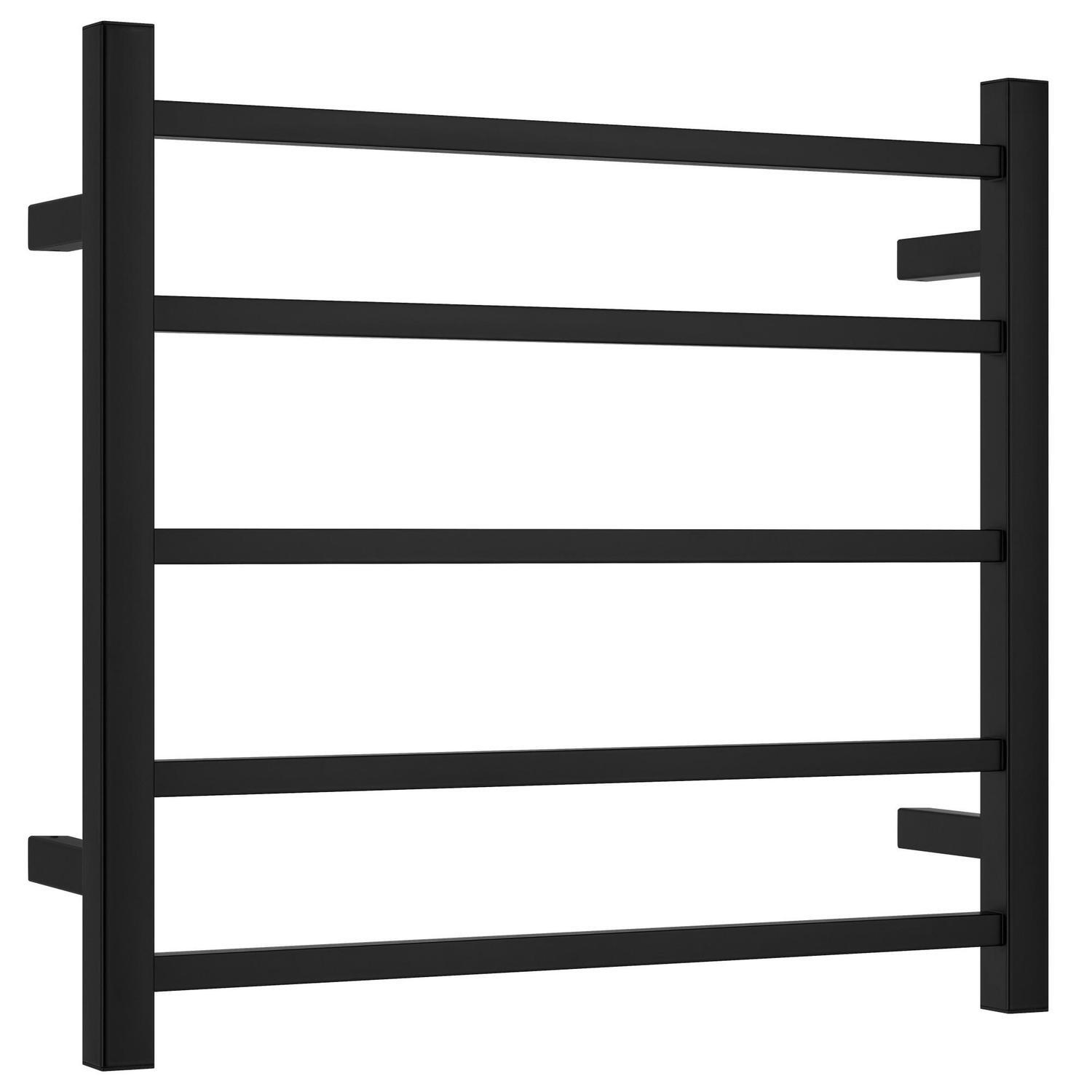 5 Bar Square Heated Towel Rail 71 Watt Black