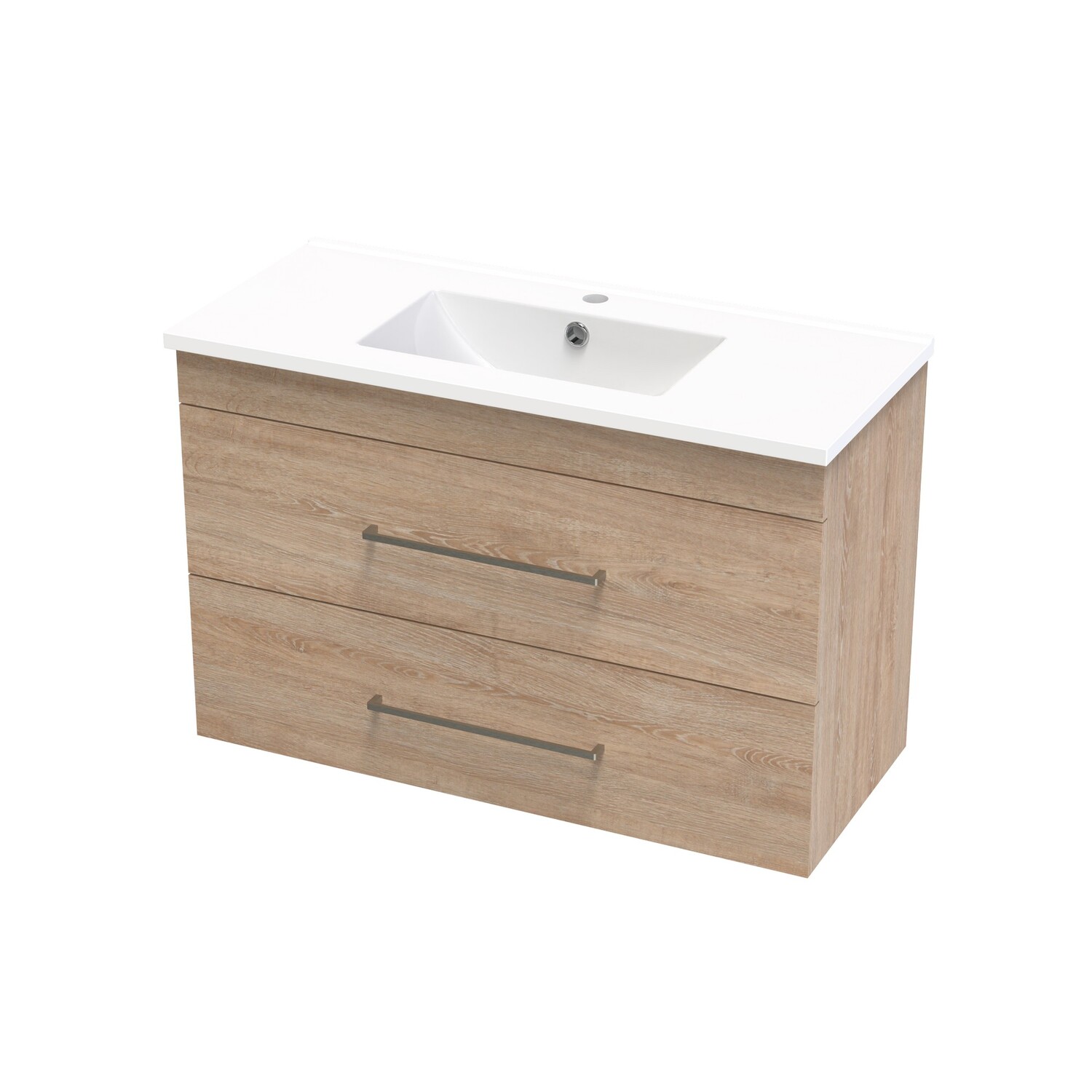 Cashmere Slim Double Drawer Wall Hung Vanity