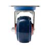 Rubber Swivel Castor 80mm Blue