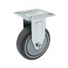 Rubber Fixed Castor  75mm Grey