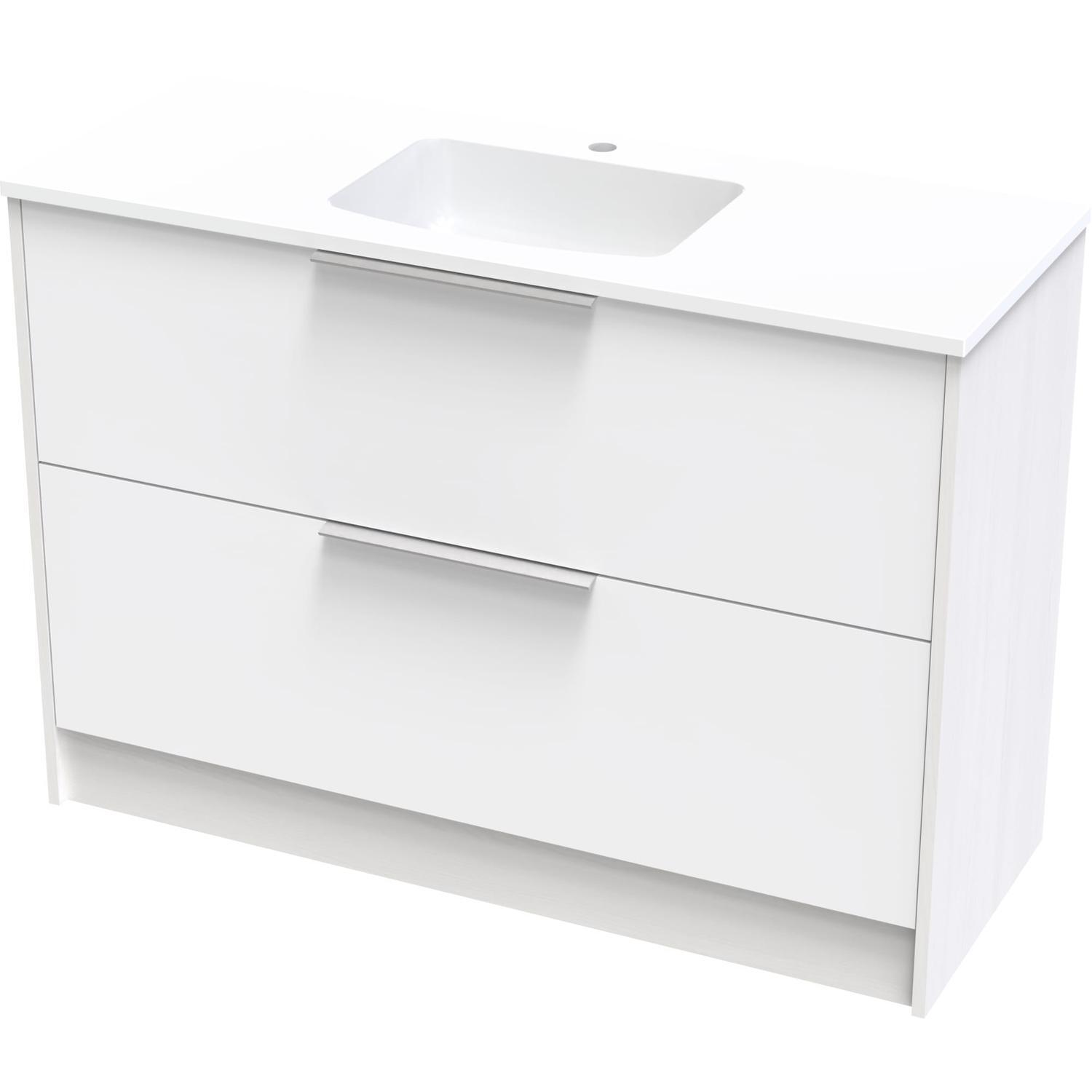 Nikau Grove 1200 Double Drawer Floor Ultra Gloss White/Colour