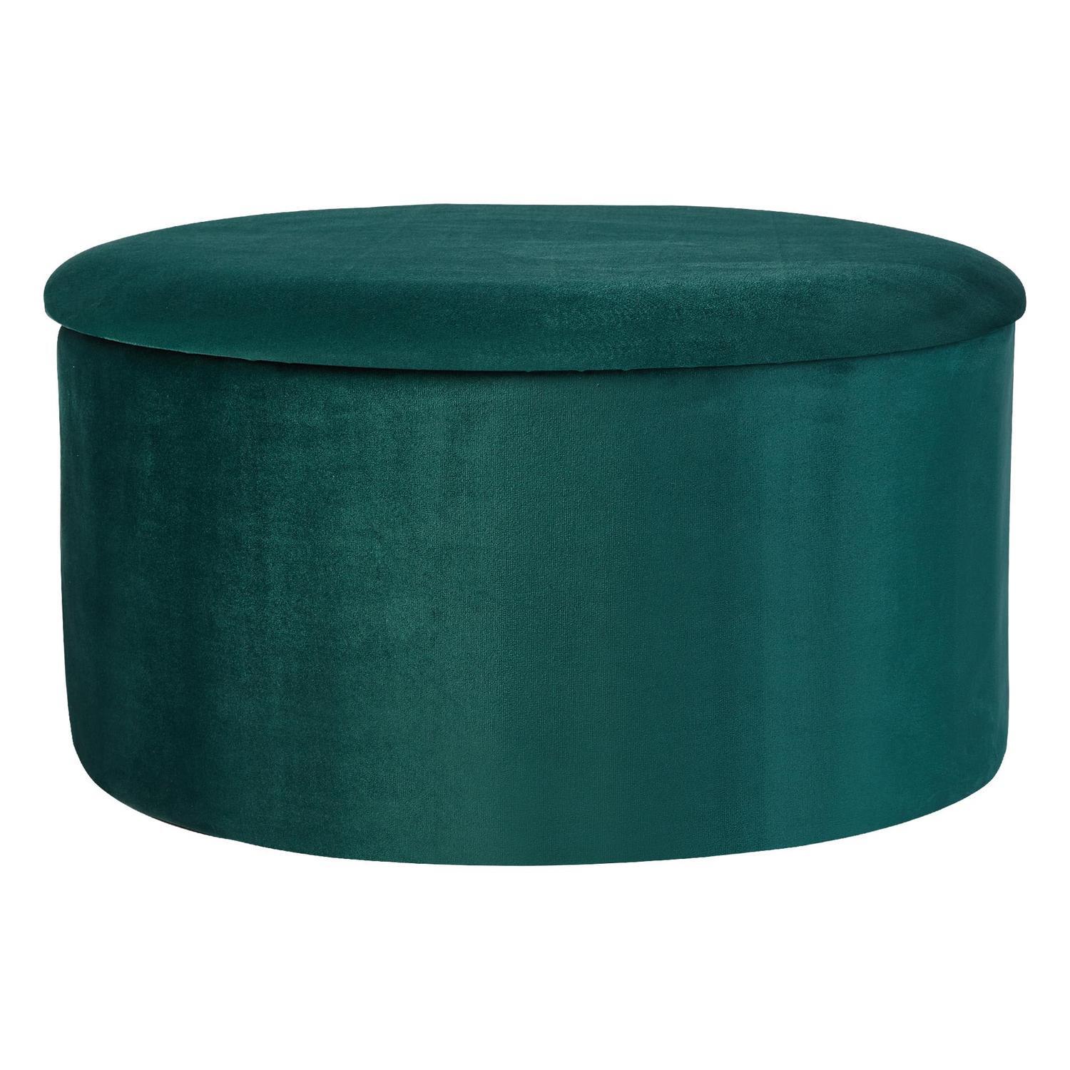 Velvet Fabric Storage Ottoman