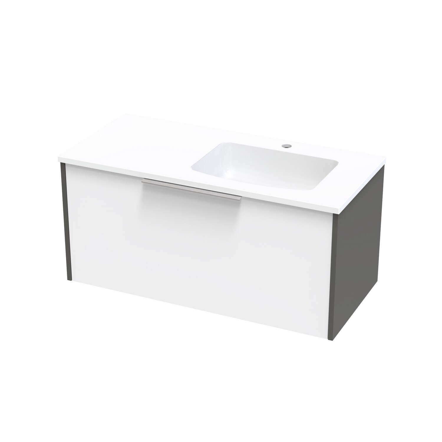 Nikau Grove 1000 Right Hand Bowl Single Drawer Ultra Gloss White/Colour