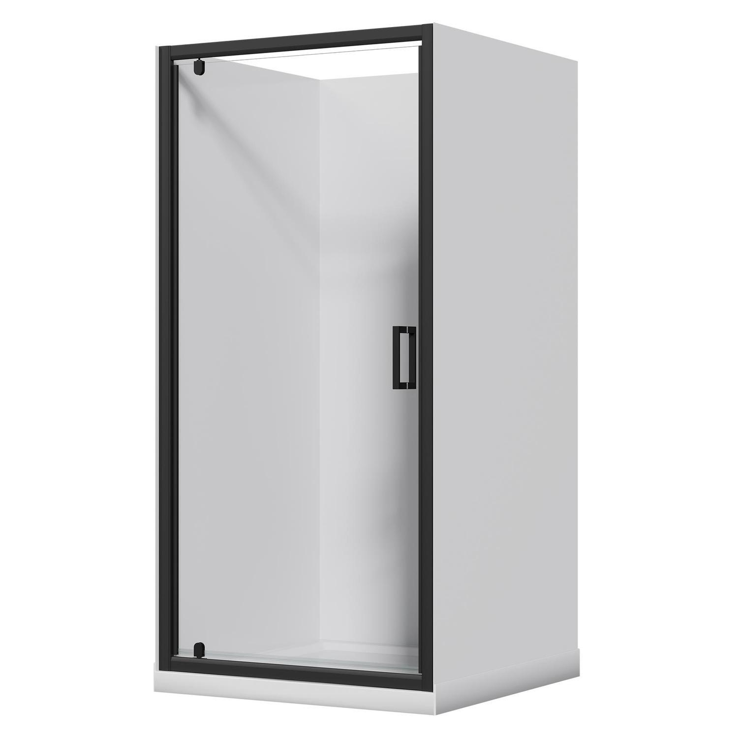 Alcove Flat Wall Acrylic Shower 1000 x 1000 x 2015mm Black