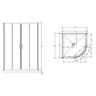Curved Flat Wall Acrylic Shower 1000 x 1000 x 1965mm White