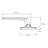 Window Handle Aria Helix Seal Double Tongue Left Hand  Appliance White
