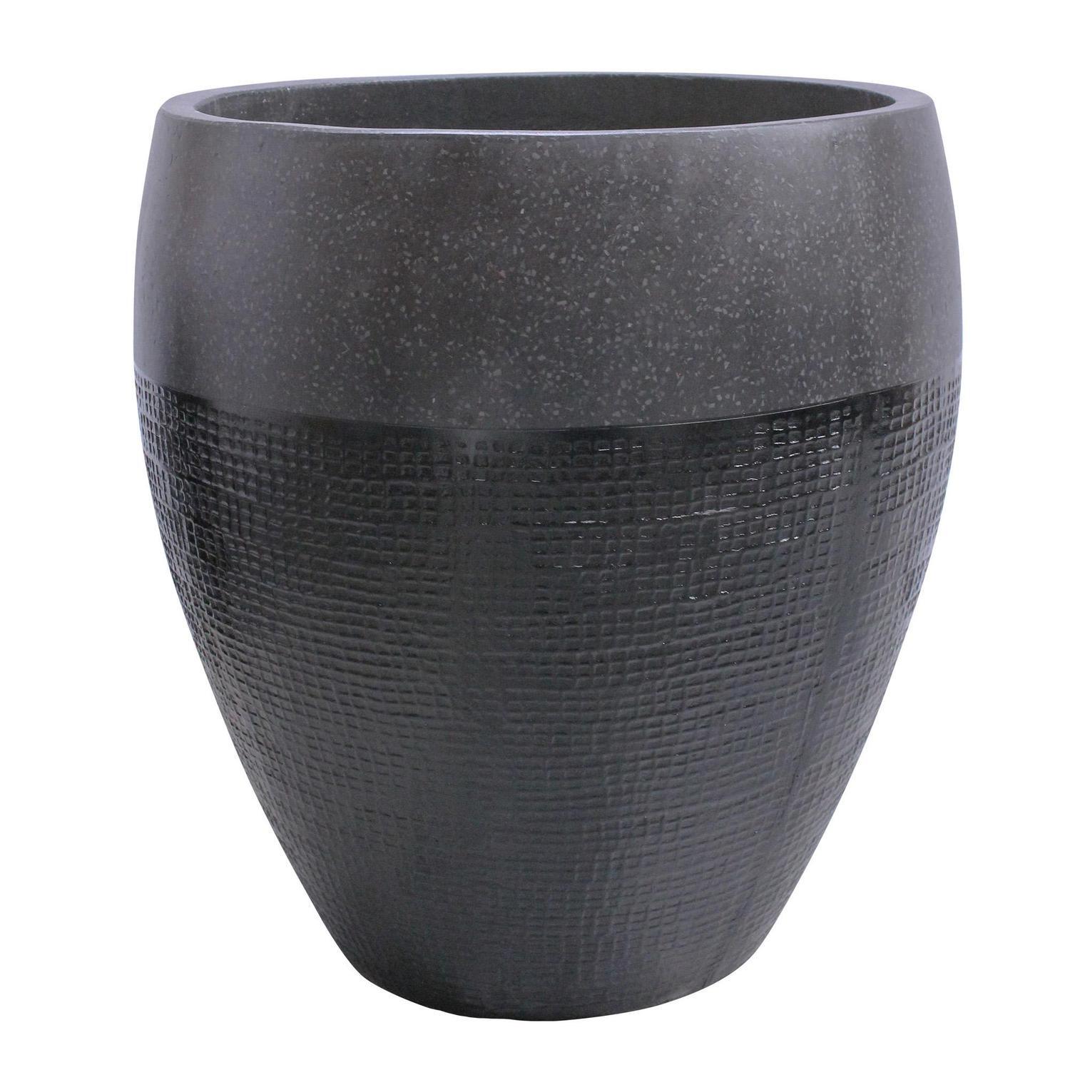 Vase Terrazzo Pot L Black Gloss