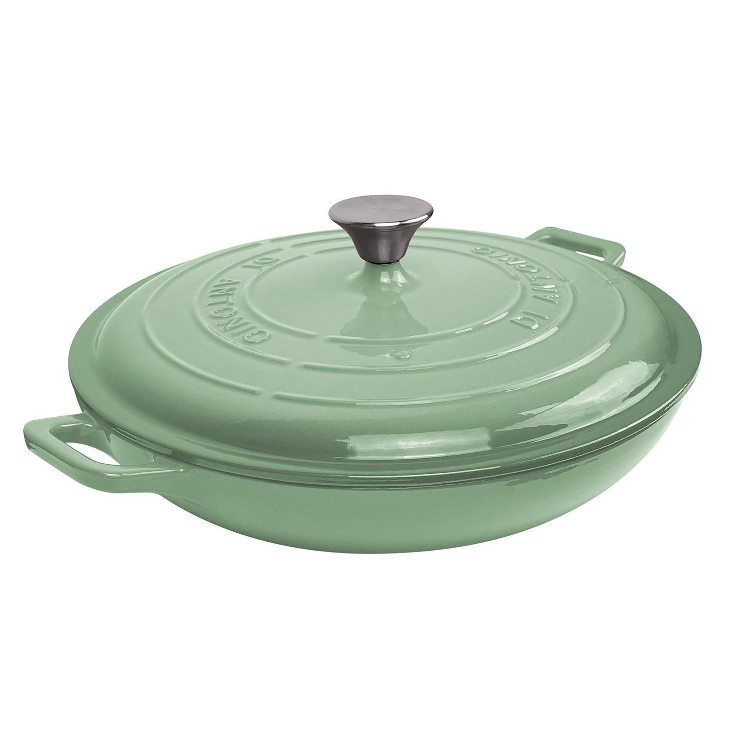 Casserole Dish Cast Iron 320mm Sage Green