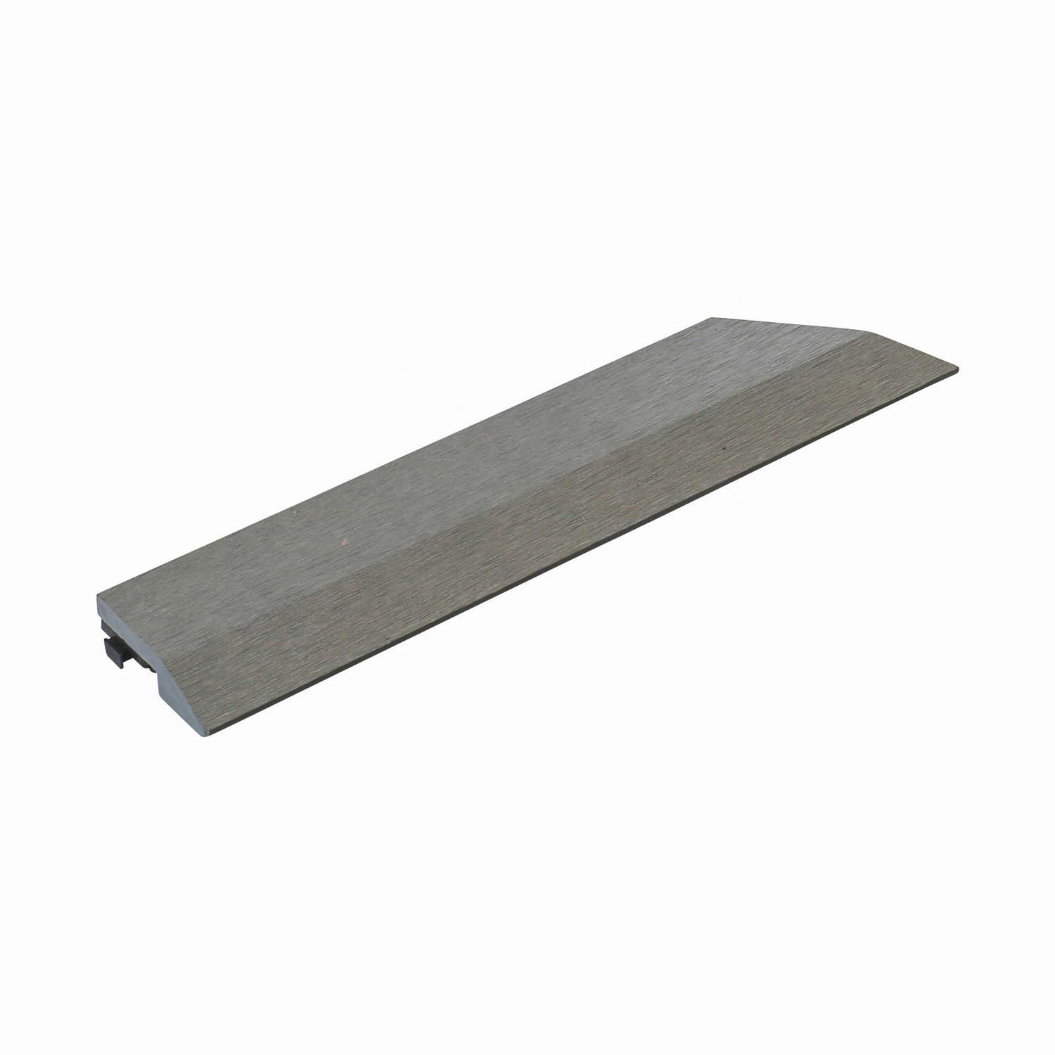 WPC Tile Ramp - Right Corner L:370mm, W:73mm, H:22mm Smoke