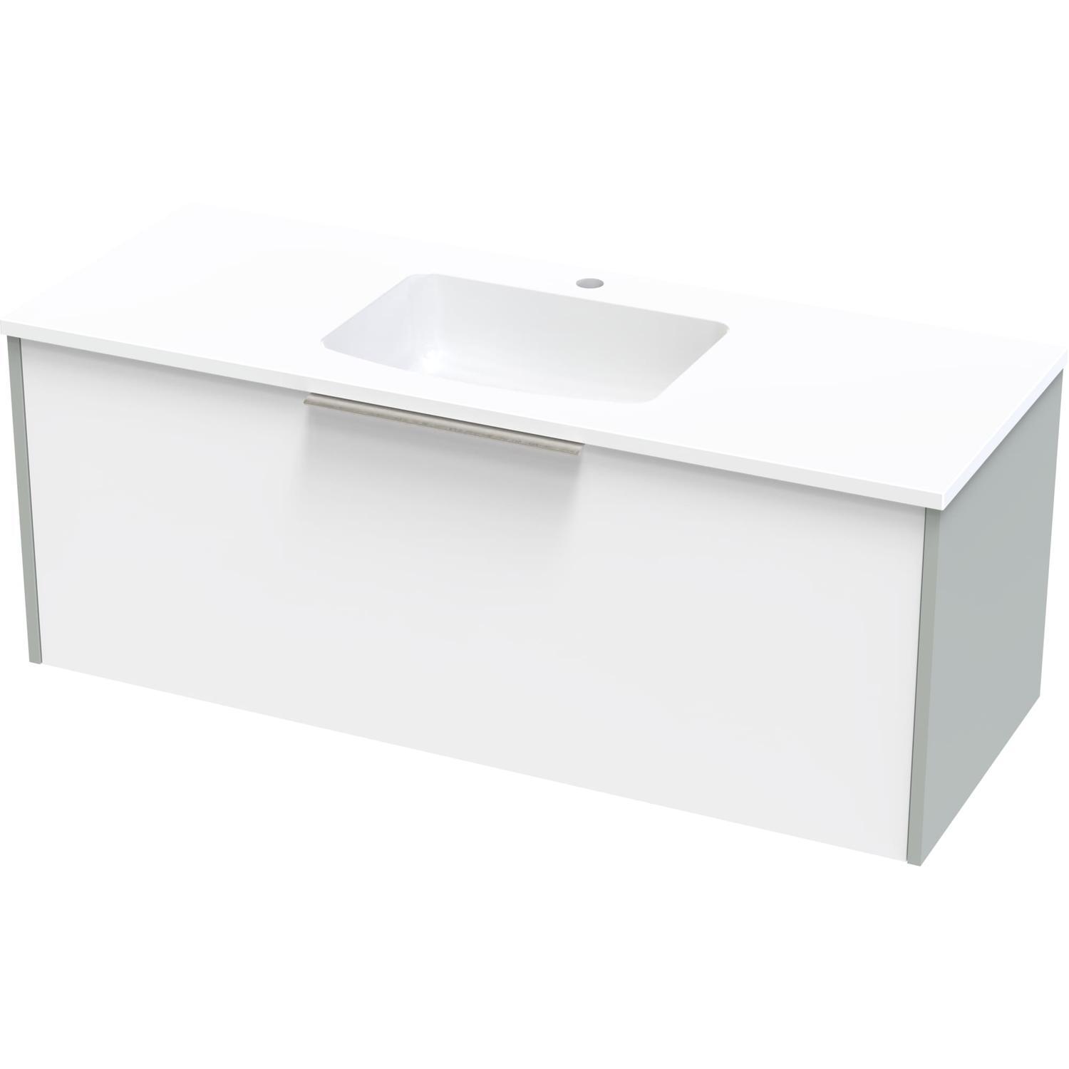 Nikau Grove 1200 Single Drawer Ultra Gloss White/Colour White