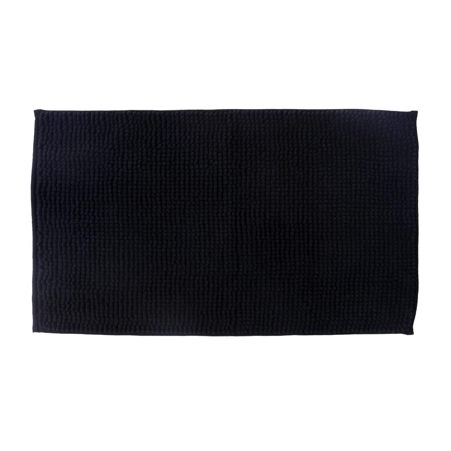 Abby Chenille Bath Mat  Black