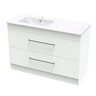 Cashmere Valley 1200 Left Hand Double Drawer Floor White Melamine