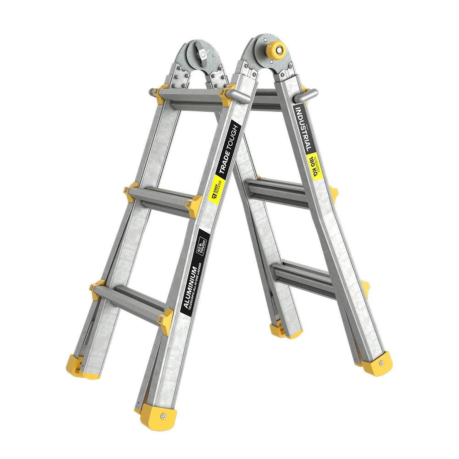 All-In-One Telescopic Ladder 3 Step 150kg Aluminium