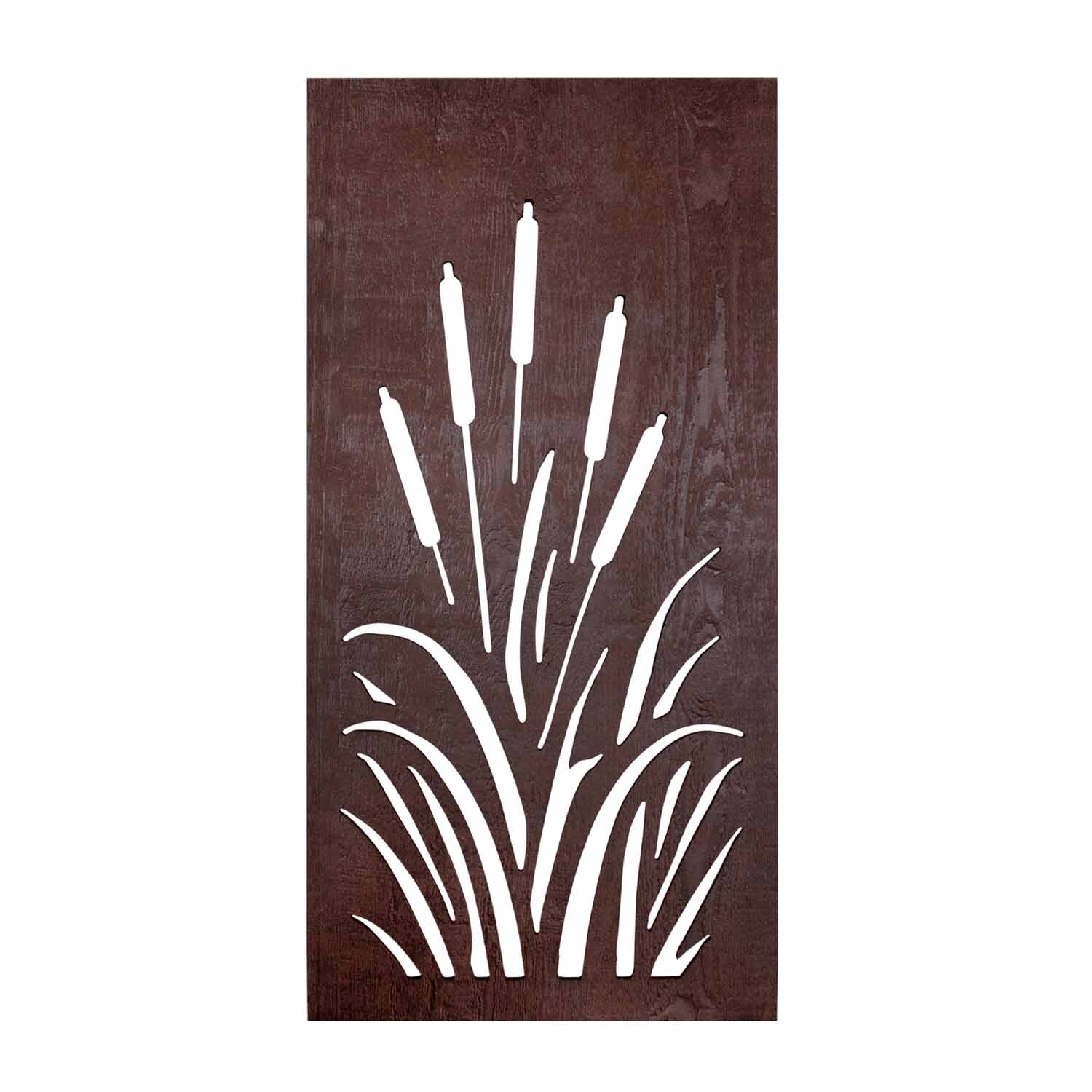 Bulrush Decorative Screen 600 x 1200mm Woodgrain Cedar