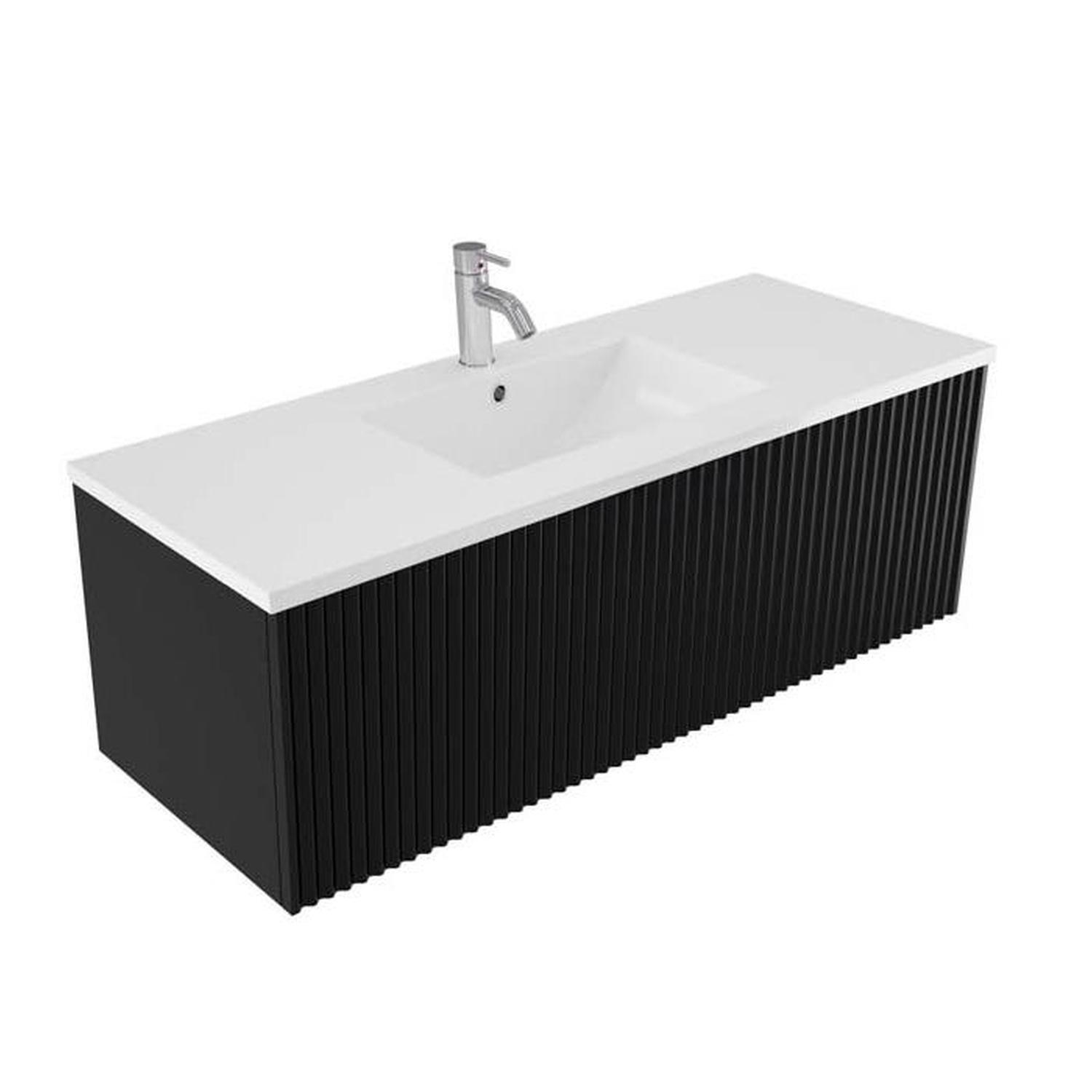 Wave Wall Hung Vanity 1200mm Nero