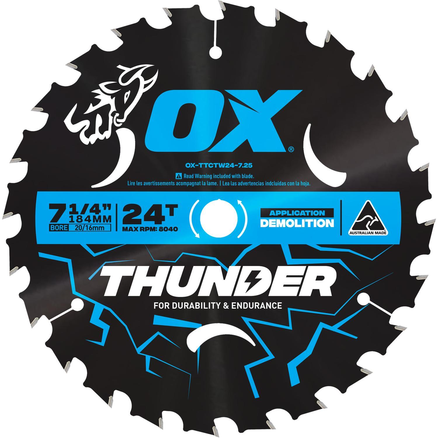 Thunder Circular Saw Blade 24T 184mm Black