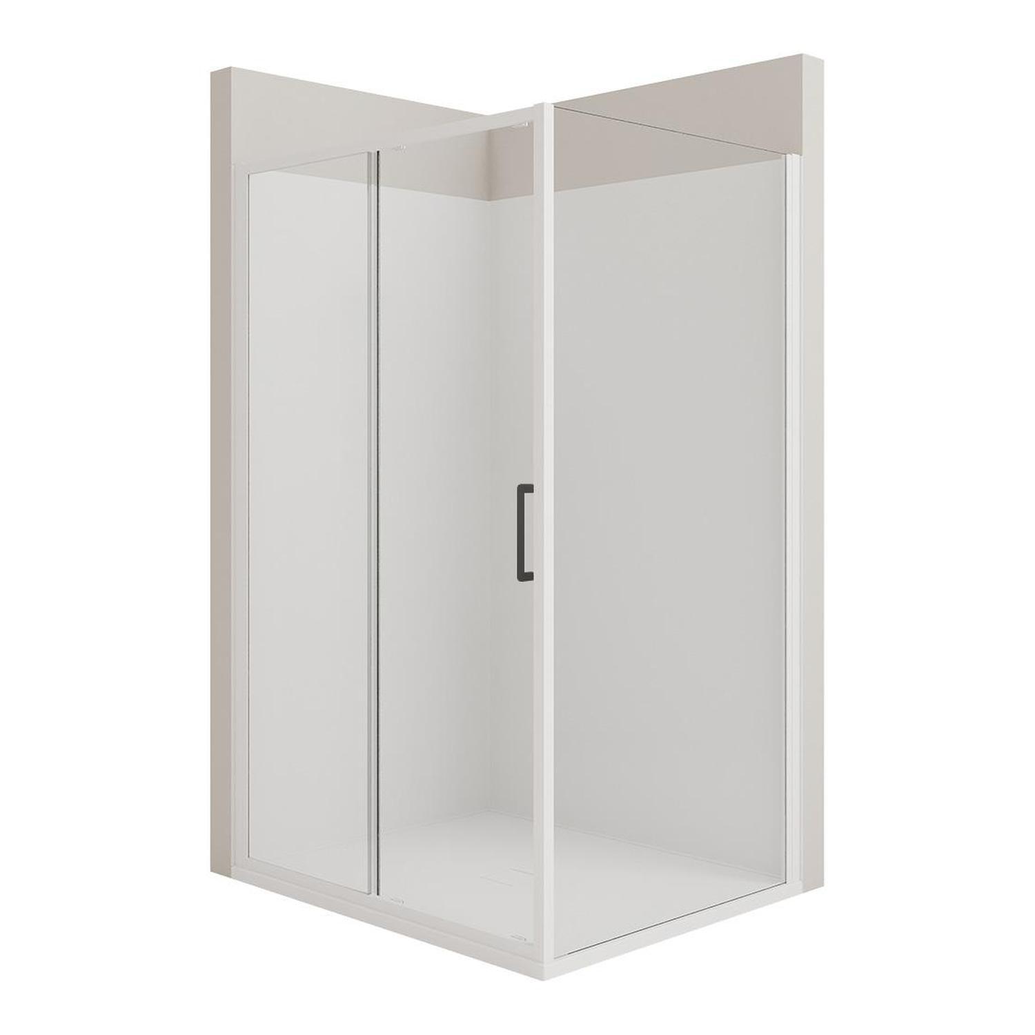 Left Hand 2 Sided Tiled Wall Shower 1200 x 1000mm Brushed Gold