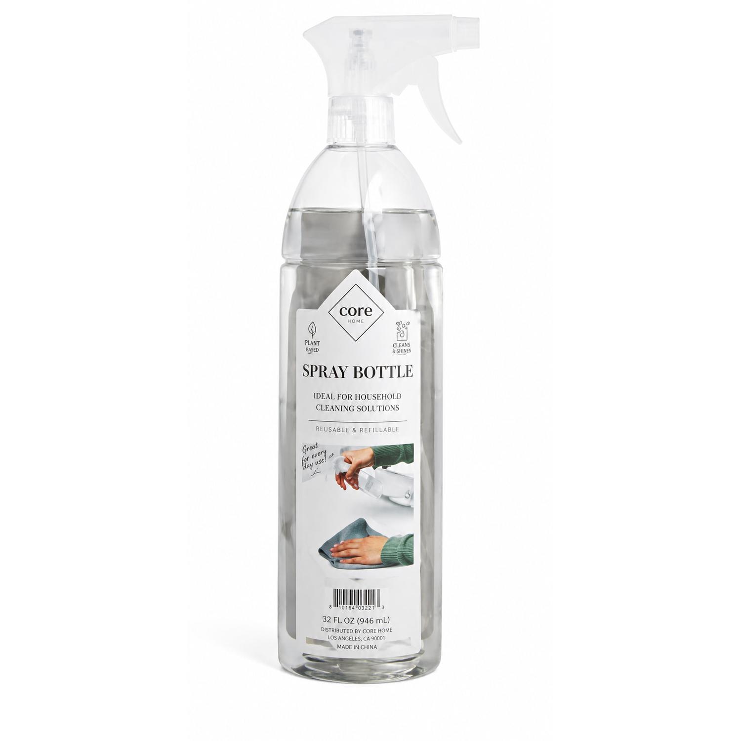 Pure Clean Spray Bottle With 3 Cleaning Cloths 32oz Smoke