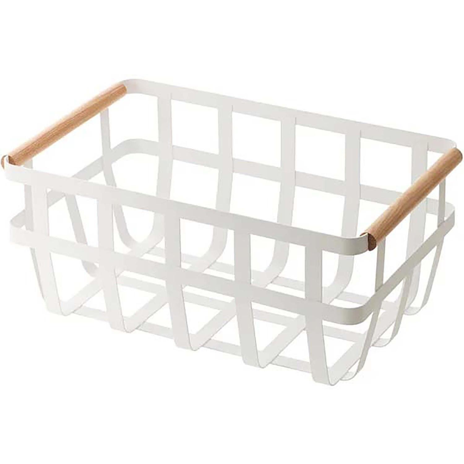 Metal Basket with Wooden Handles