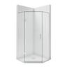 Solara 1000 x 1000mm Angle Front White Tray, Ellure Walls and Chrome Hinged Screen Package