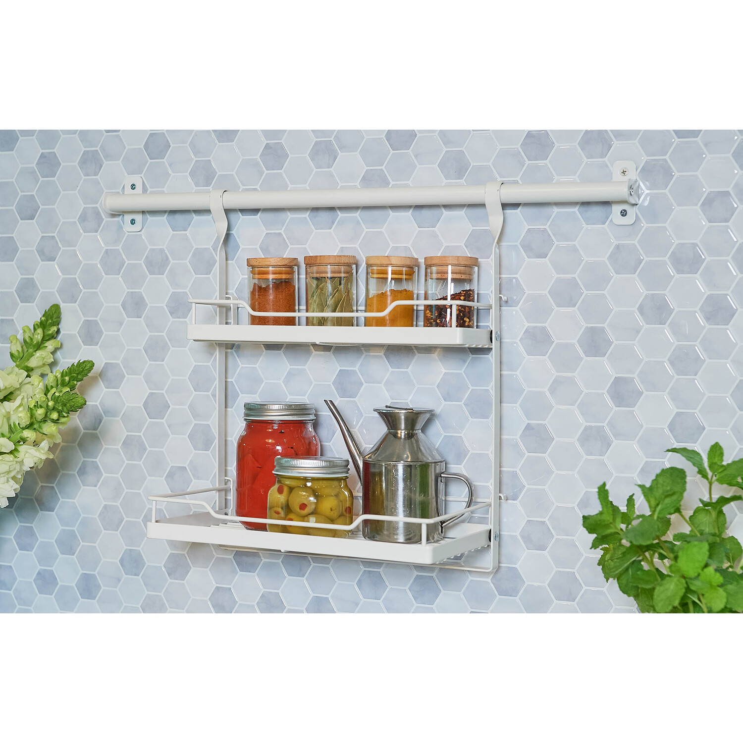 Hanging 2-Tier Shelf White
