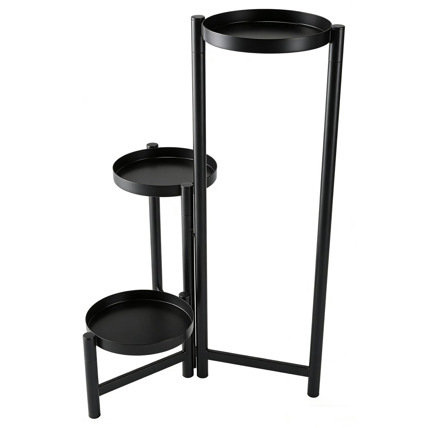 3-Tier Metal Plant Stand Black