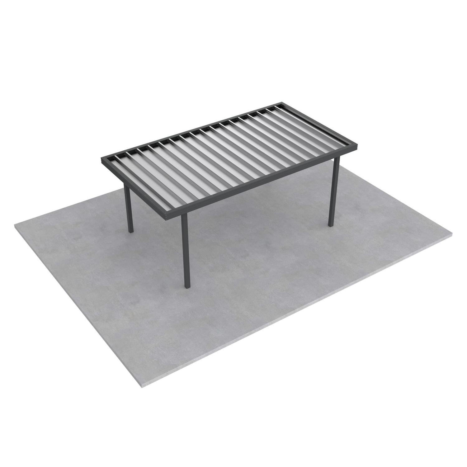 Single Carport L: 5450mm, W:3000mm, H:2100mm Grey Friars