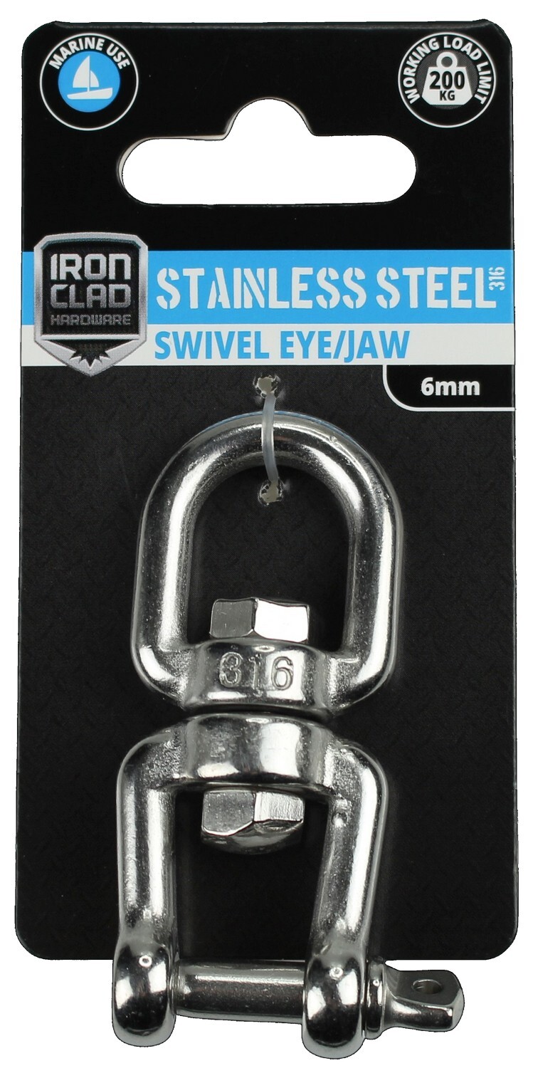 Swivel Eye/Jaw 6mm Stainless Steel 316