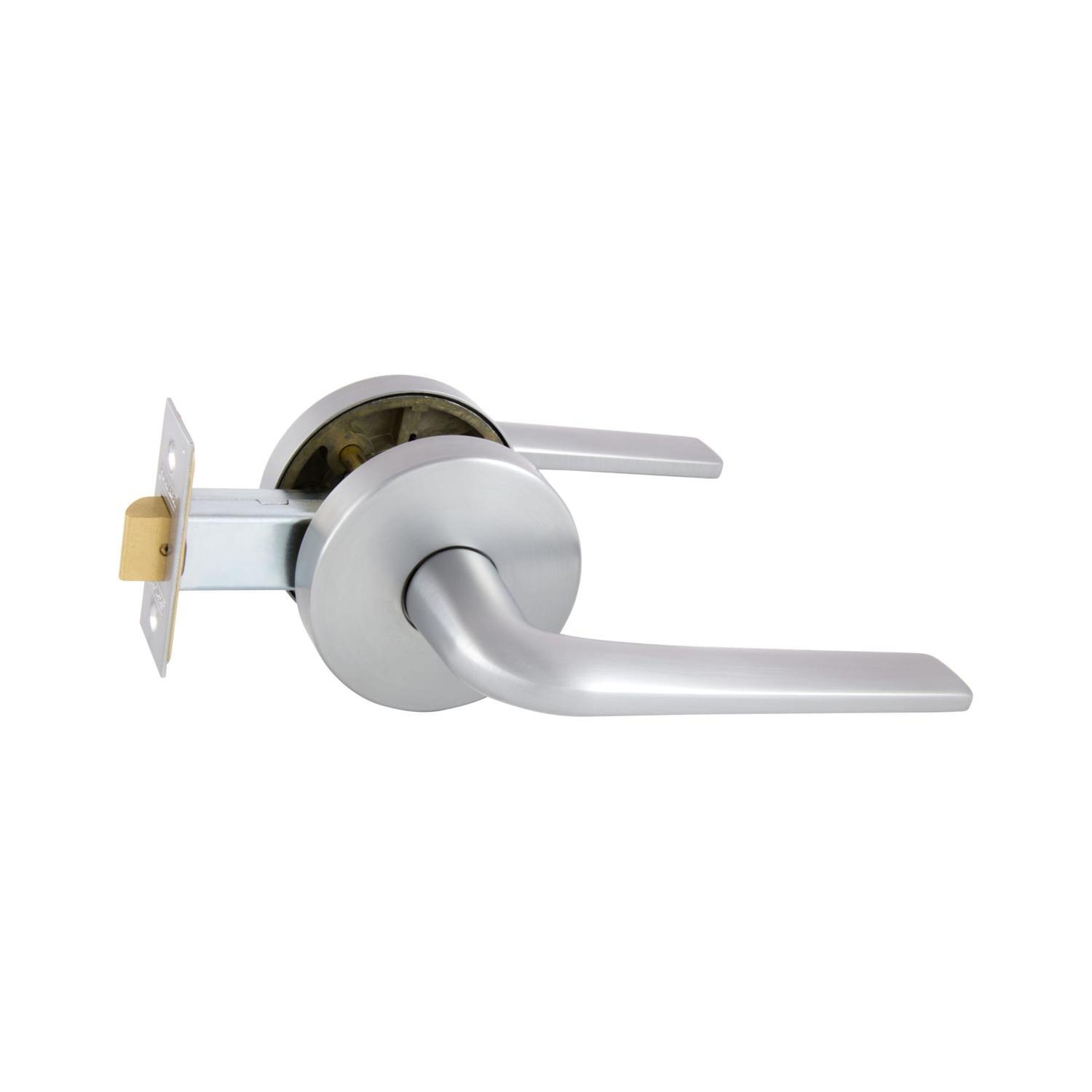 Medio Plus Series Sierra Passage Lever Set with QuickFix Brushed Satin Chrome