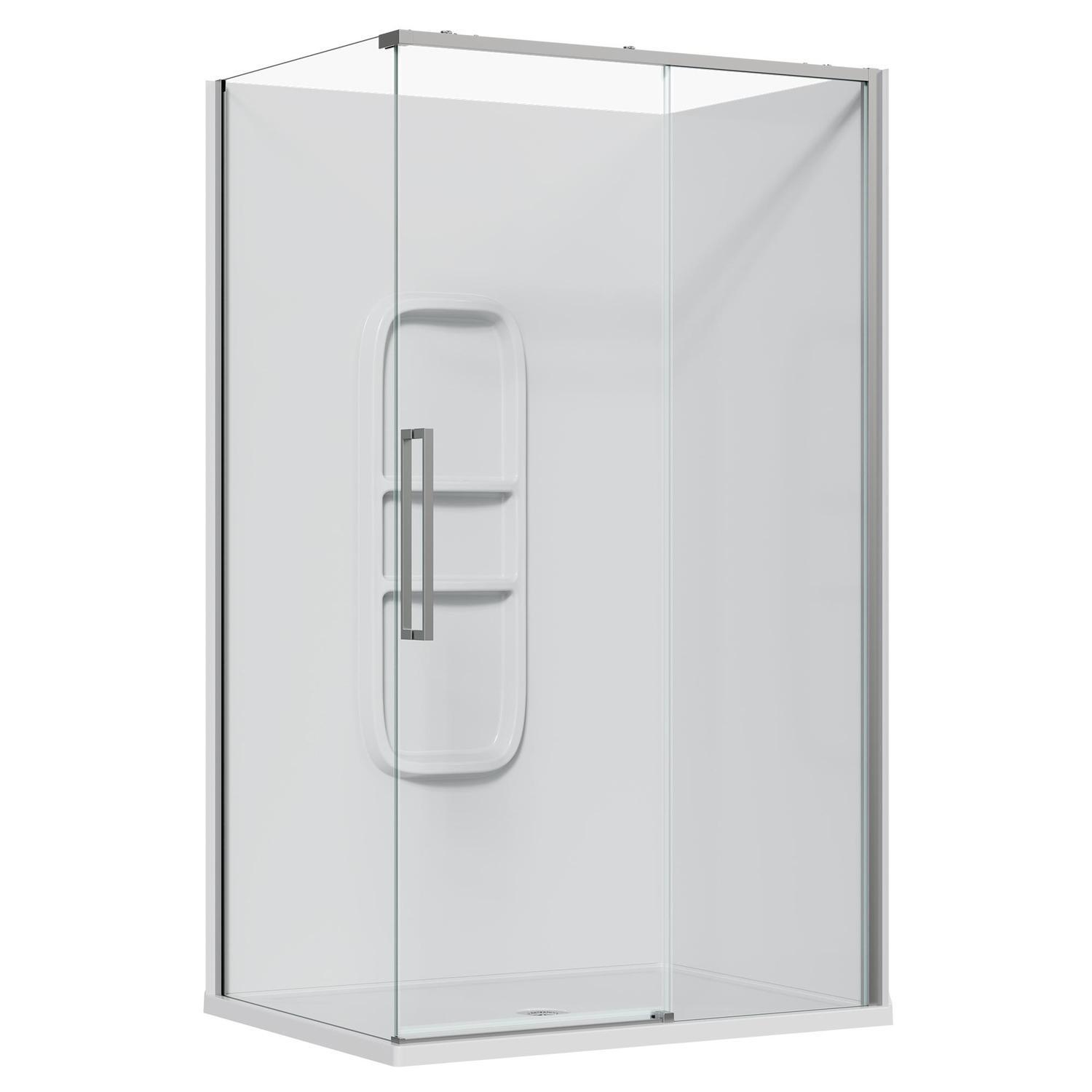 2 Sided Frameless Sliding Side Mould Acrylic Shower RH 1200 x 915 x 2040mm Chrome