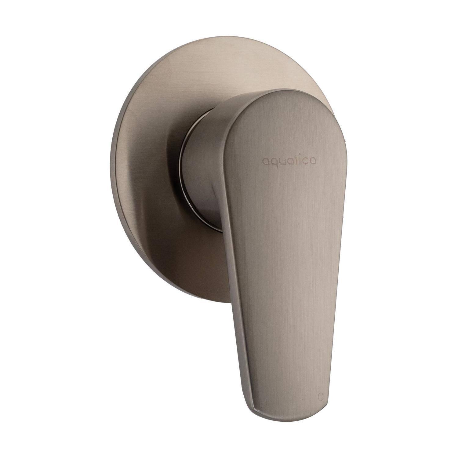 Round Shower Mixer  Brushed Nickel