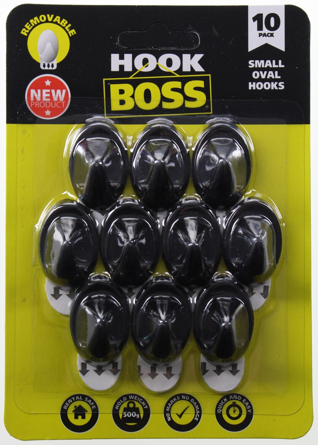 Removable Hook 10 Pack Black