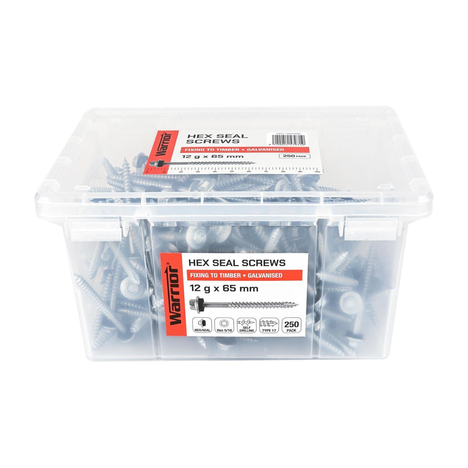 Hex Seal Screws 12 g x 65mm Galvanised