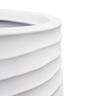 Tall Round Ribbed Resin Pot M White