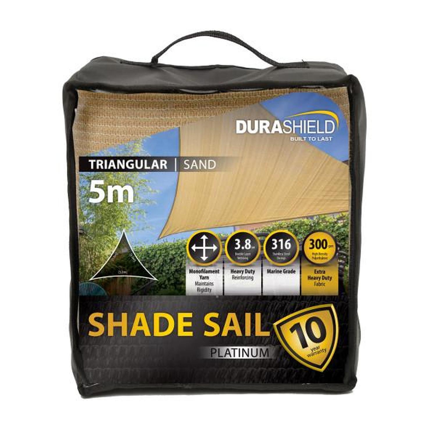 Shade Sail Platinum Triangle 5M Sand