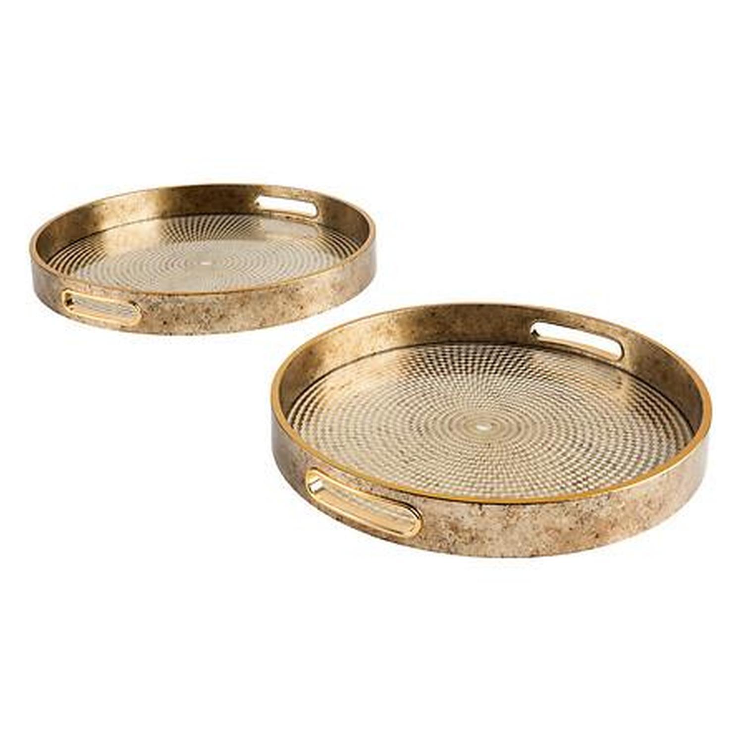Elya Plastic Tray Set of 2 Gold
