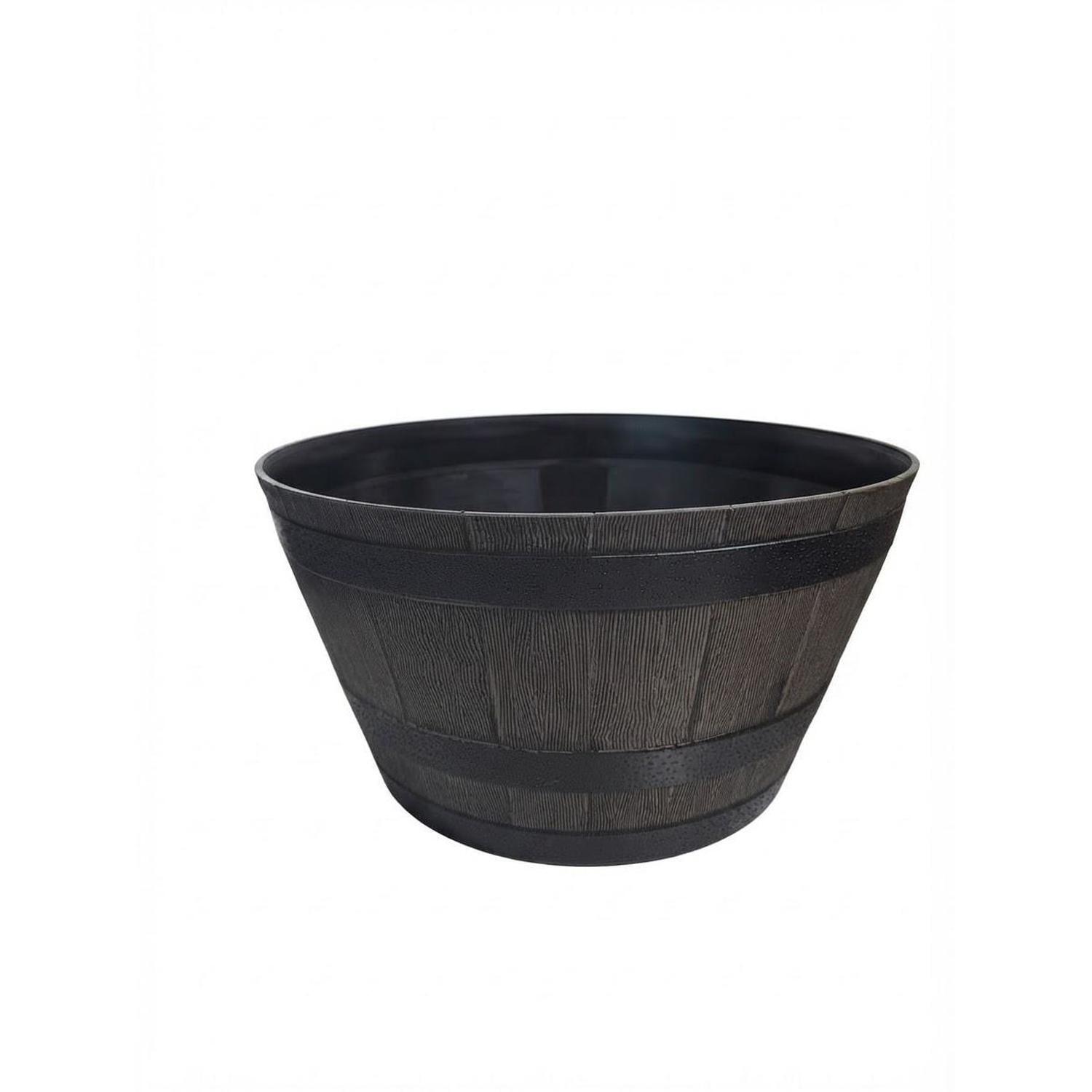 Plastic Barrel Planter 56cm