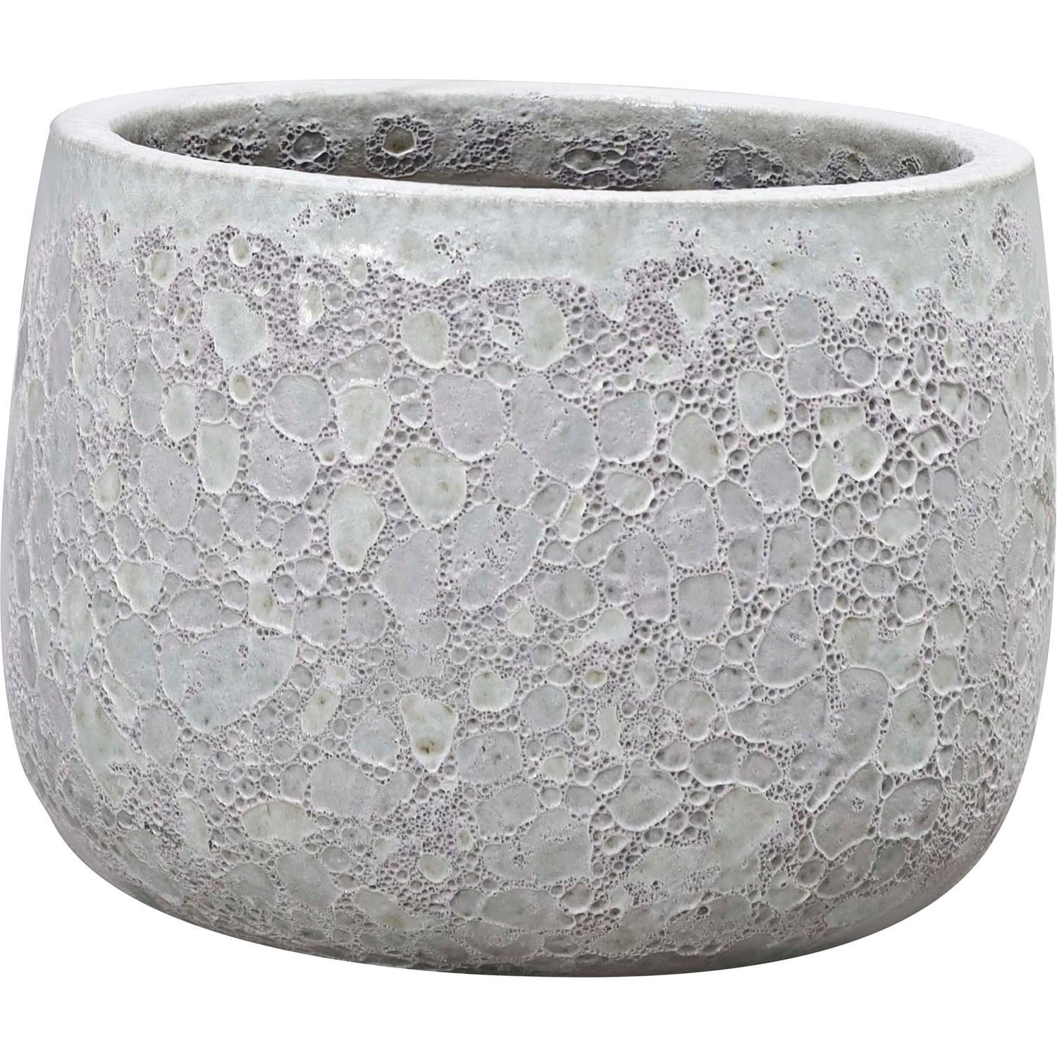 Glazed Egg Moon Pot White Large