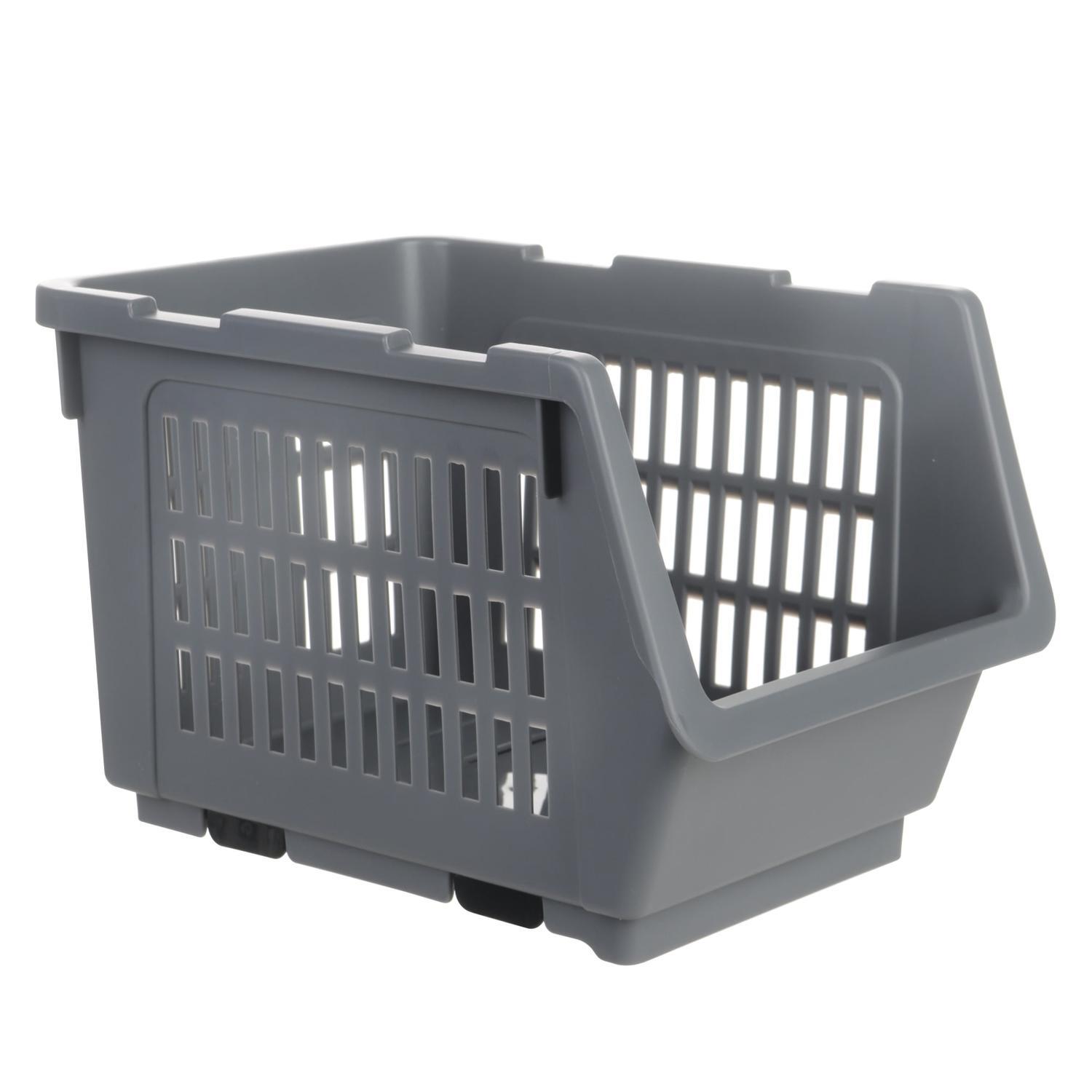 Stackable Storage Basket Small Grey