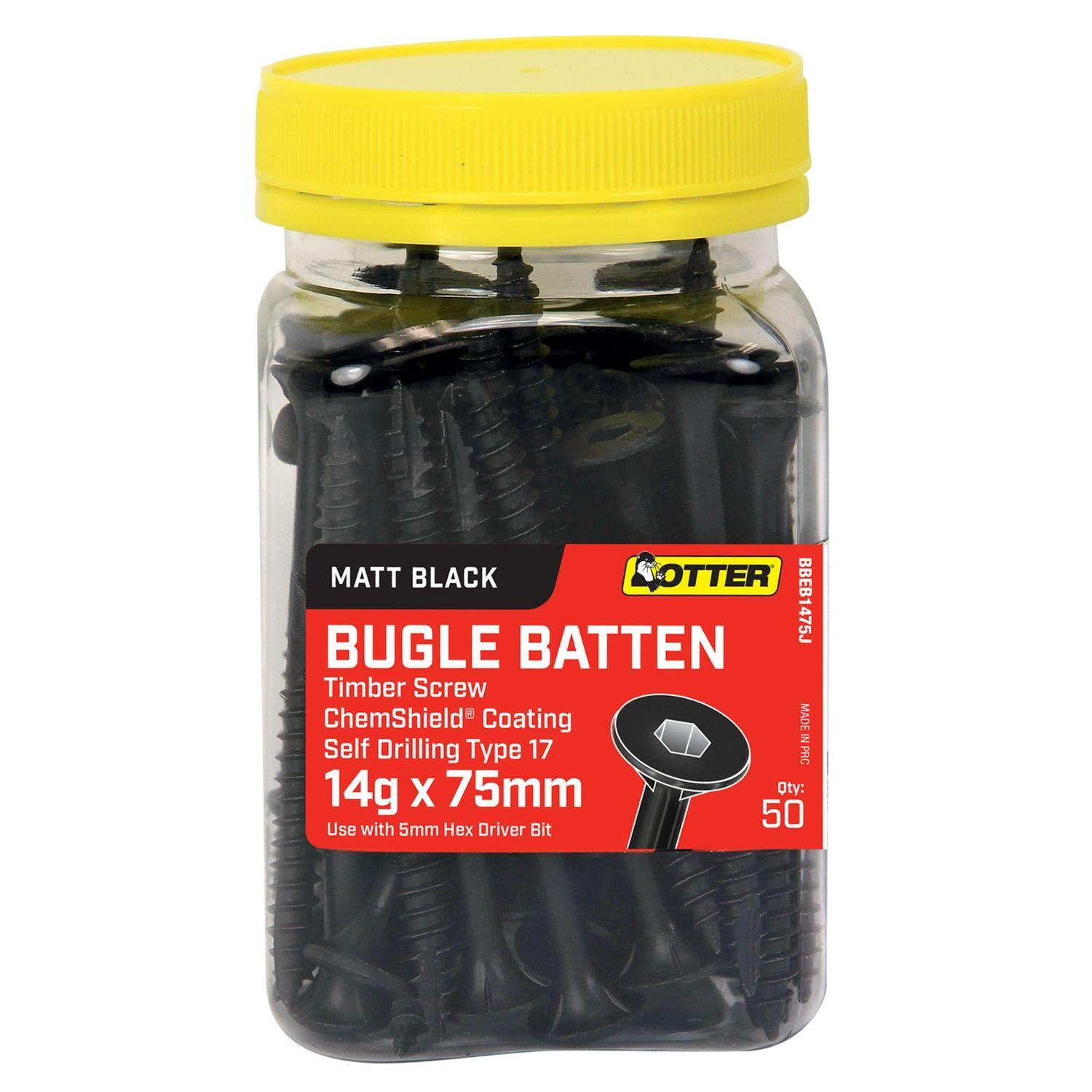 Light Duty Timber Screws 14g x 75mm Pack of 50 ChemShield Black