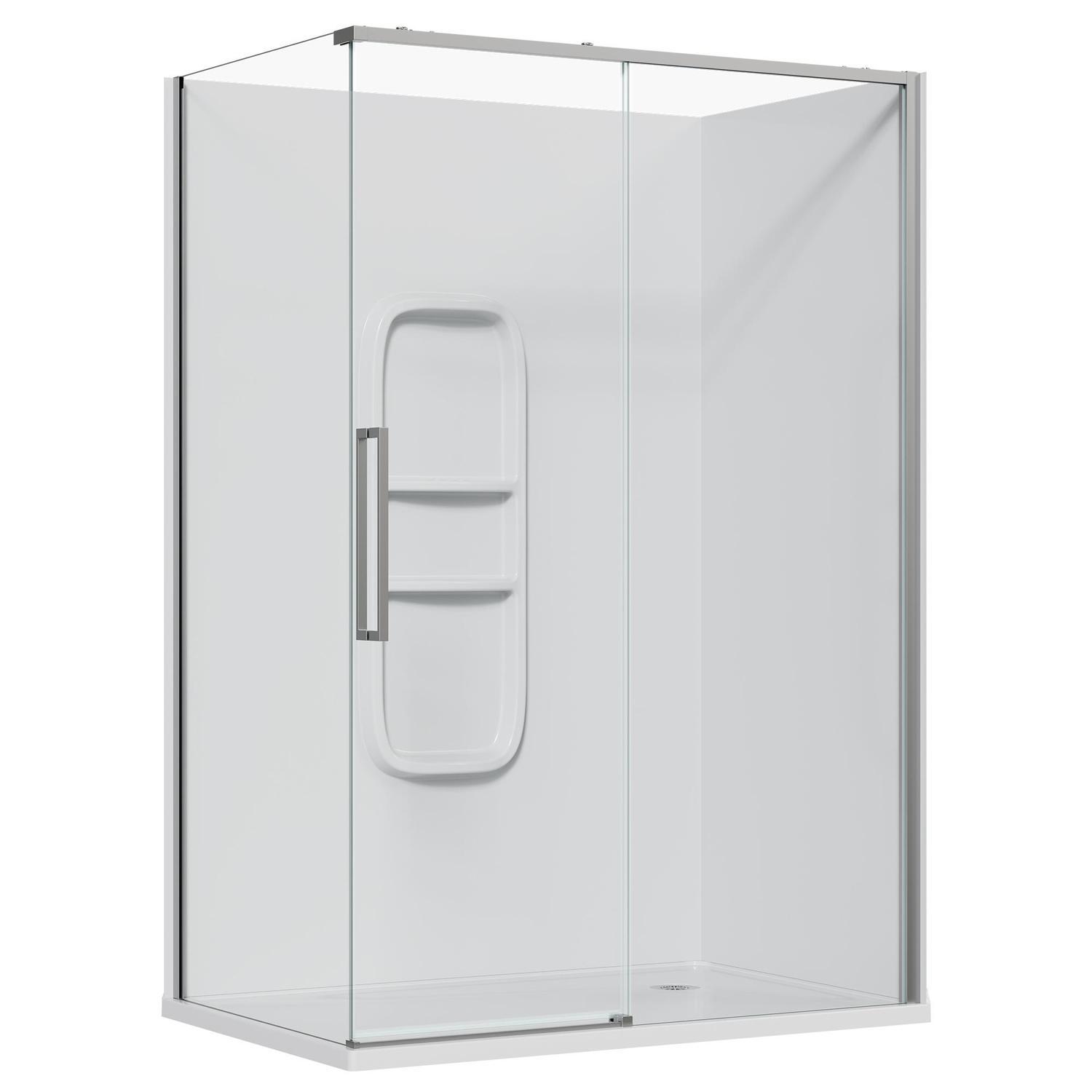 2 Sided Frameless Sliding Side Mould Acrylic Shower RH 1400 x 915 x 2040mm Chrome
