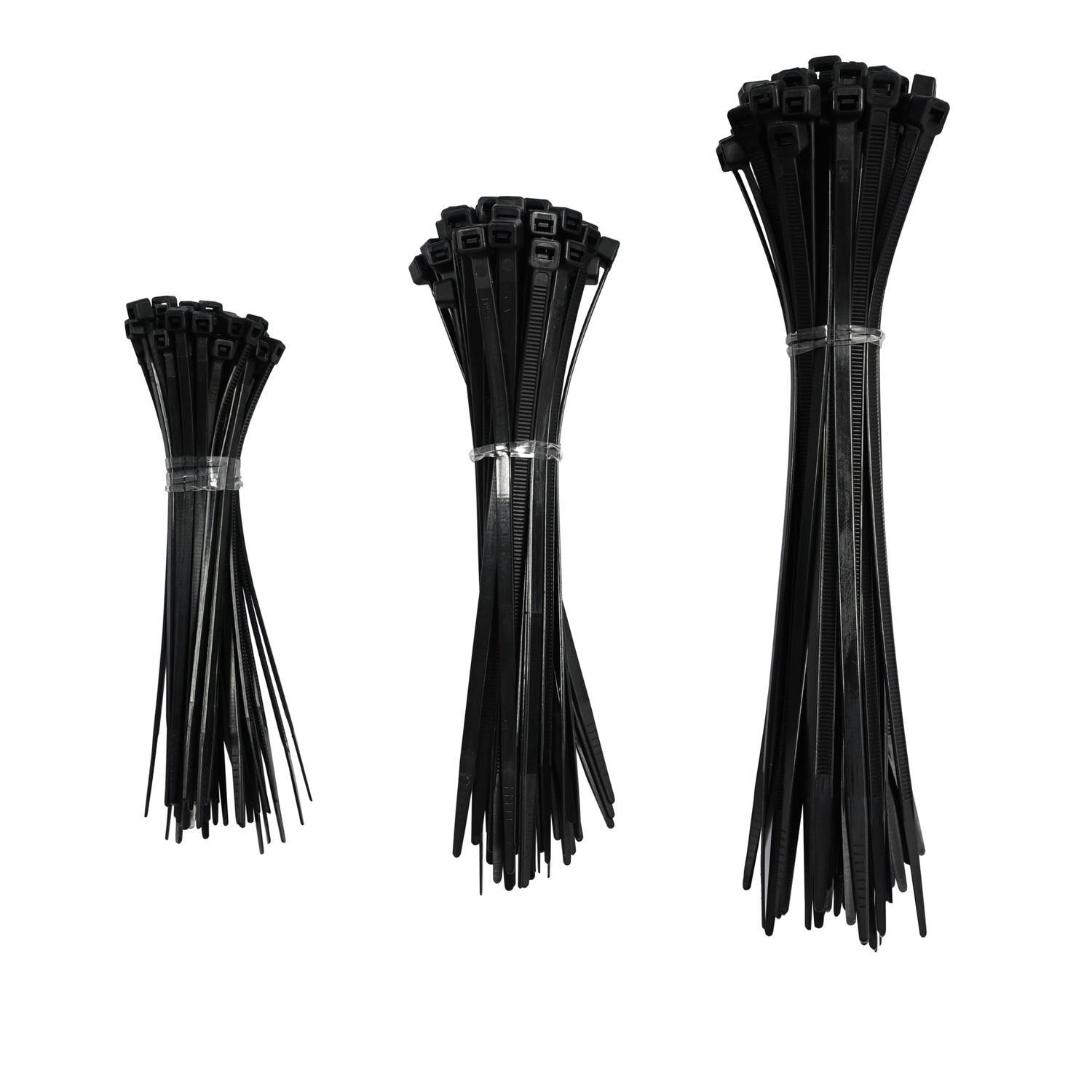 Cable Ties Assorted Sizes 150 Pack Black