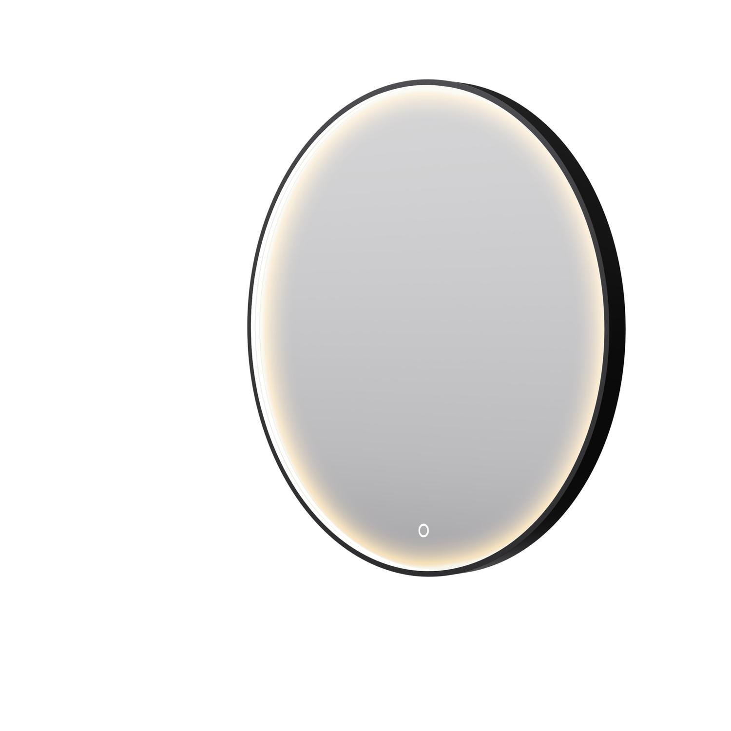 Eclipse LED Round Frontlit Mirror with Demister 600mm Black