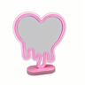 Neon Heart Mirror Table Light 220 x 180 x 60mm / 5V Pink