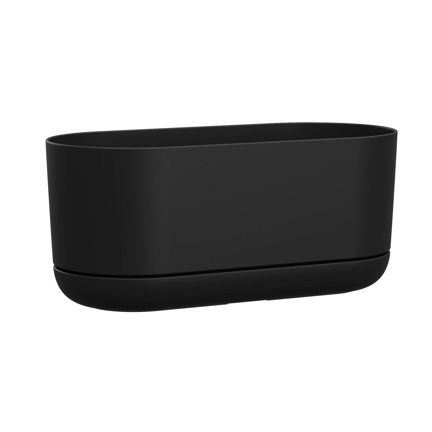 Recycled Plastic Long Planter 13cm Charcoal  Charcoal