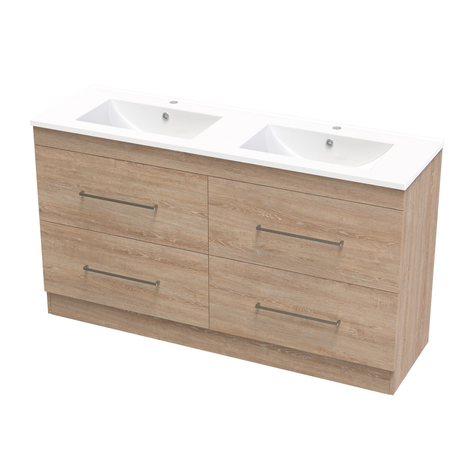 Cashmere Double Drawer Double Bowl Floor Standing Vanity