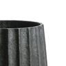 Ribbed Cement Drum Pot L Black