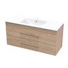 Cashmere Cashmere Double Drawer Wall Hung Vanity H: 592mm, W: 1190mm, D: 445mm Rural Oak