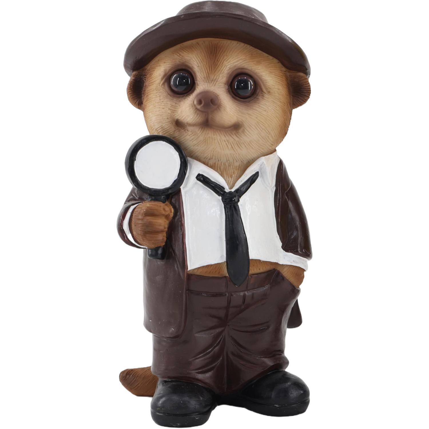 Detective Meerkat Garden Ornament